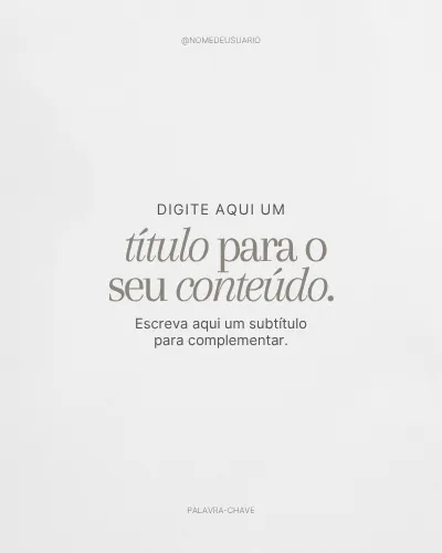 Template só de texto com título centralizado em fundo claro