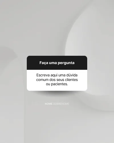 Template com bloco de pergunta sobre fundo claro