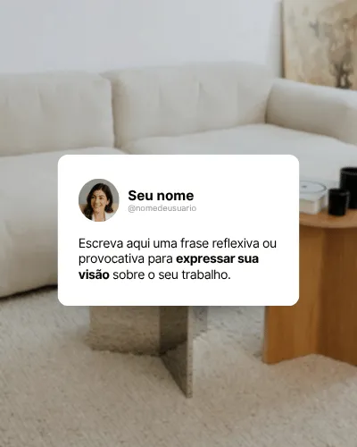 Template com cartão de frase sobre foto de ambiente