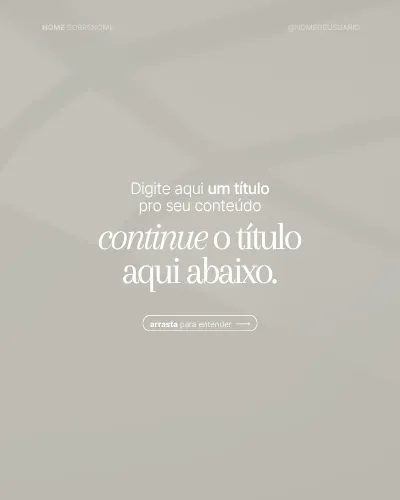 Template só de texto com título em duas linhas sobre fundo taupe