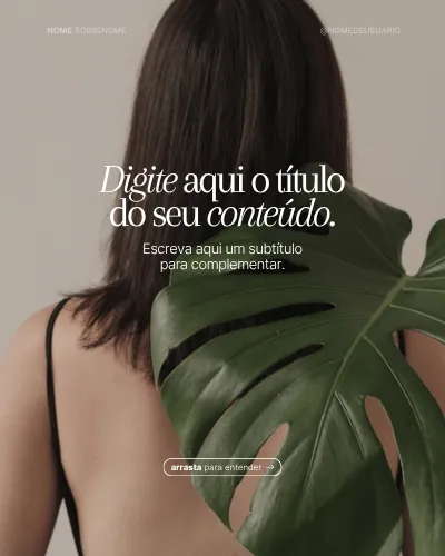 Template com foto e folhagem em primeiro plano