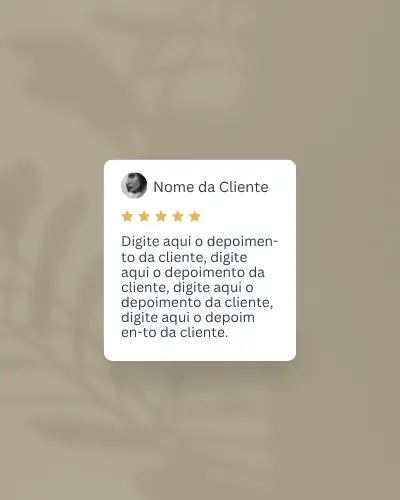 Template com foto de detalhe em luz natural e frase curta