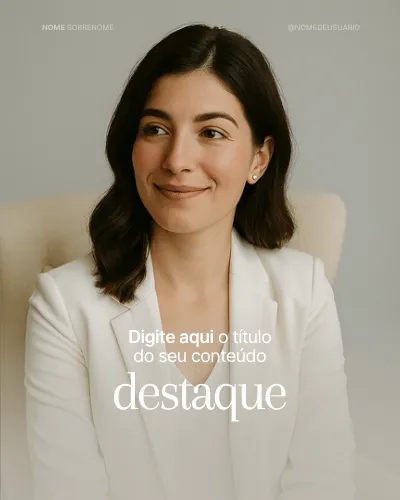 Template com retrato e palavra de destaque em serifada