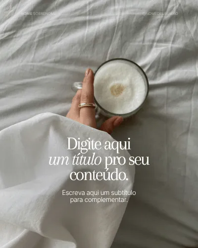 Template com foto de detalhe e título sobreposto