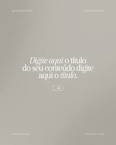 Template só de texto com título em itálico serifado