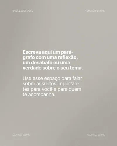 Template só de texto com parágrafo sobre fundo taupe