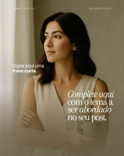 Template com retrato em contraluz e título em serifada