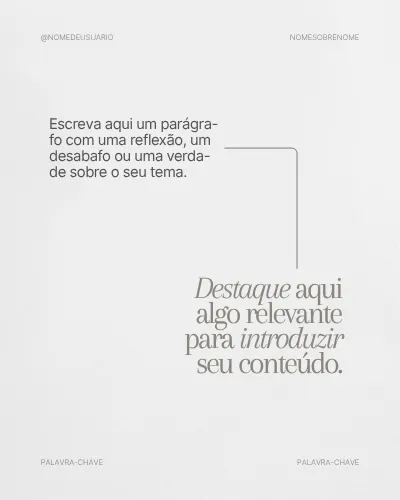 Template só de texto com parágrafo e destaque serifado