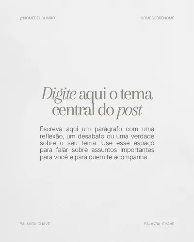Template só de texto com título e parágrafo de apoio
