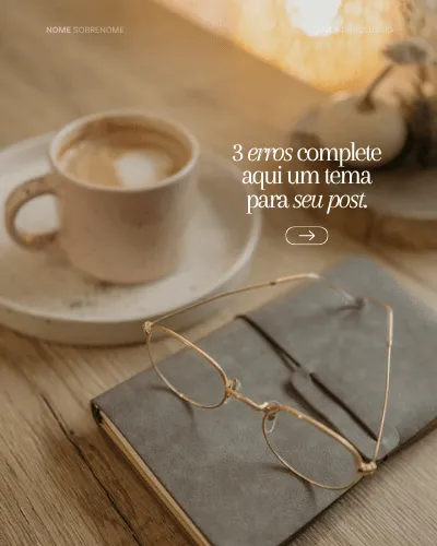 Template com foto de mesa e título numerado